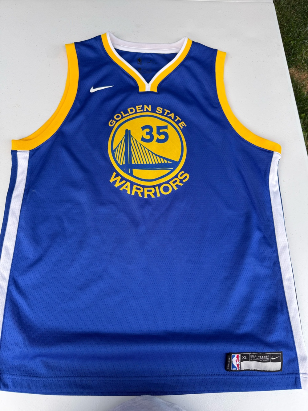 Nike Golden State Warriors Kevin Durant #35 Blue & Yellow Jersey
